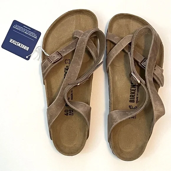 Birkenstock Shoes Birkenstock Yara Leather Ankle Wrap Footbed